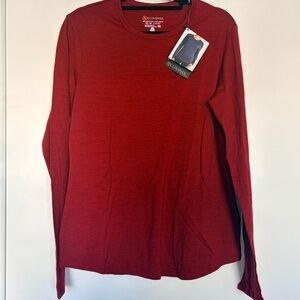 Cloudveil 100% Merino Wool Women's Red Long Sleeve Base Layer - New with Tags